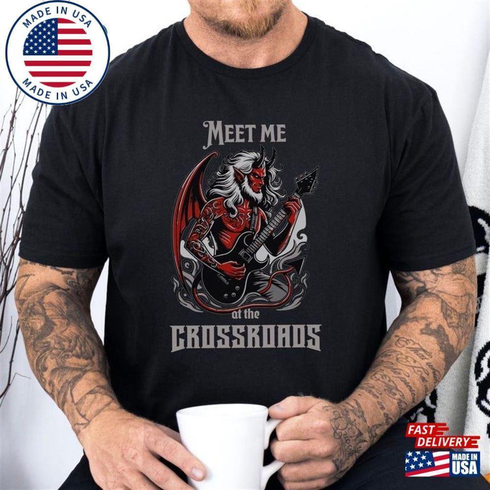 Rocker T Shirt Devil Rock T Guitar Tee Music Tshirt Gig Clothing Halloween